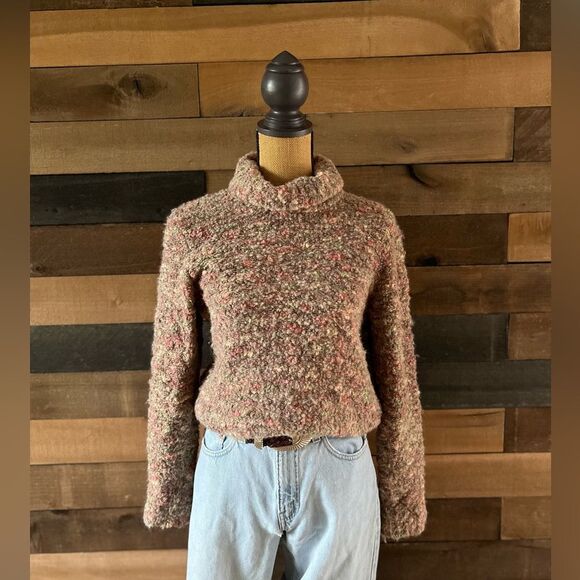 Talbots Wool Mohair Blend Turtleneck Sweater Multicolor Knit Made In Italy - Picture 6 of 11